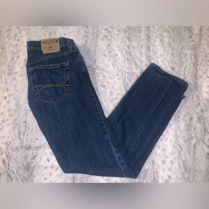 Hollister Slim Straight Button Fly Jeans - Dark Wash